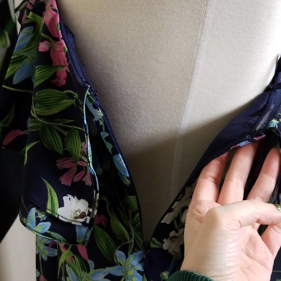 NWT Chelsea28 One Shoulder Ruffle Hem Floral Dress - Picture 6 of 6